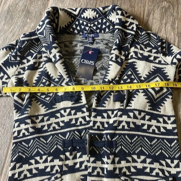 Chaps Southwest long cardigan sweater Toggle Shawl collar Women’s XS Aztec NWT - Picture 4 of 12